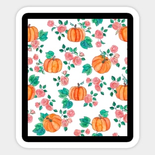 Pumpkins and Roses Sticker